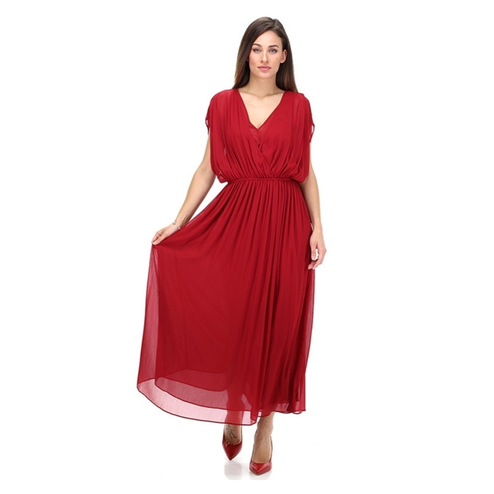 LIU JO Milano | Romantic Flowy Chiffon Maxi Dress Red | S